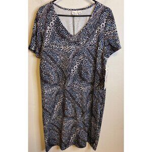 NEW Renee Greenstein Women With Control MultiColor Animal Print Tunic Dress XL